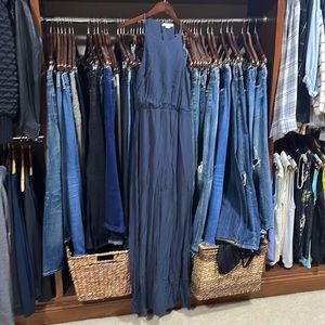 Bella Luxx navy blue high neck maxi dress